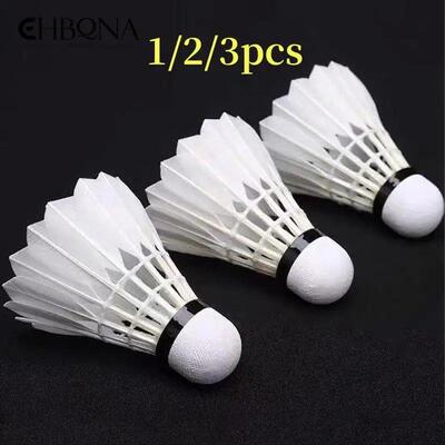 1/3pcs Badminton Balls Shuttlecock White Goose Feather Flyin