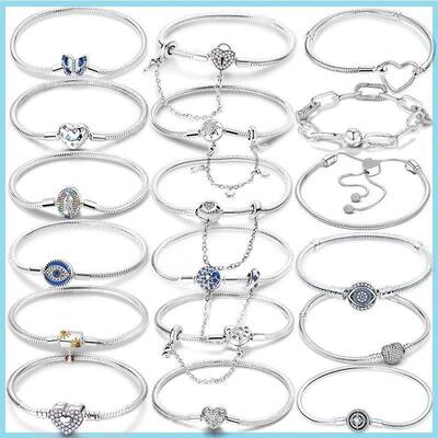 Sterling Silver Bracelet Fit Charms Butterfly Stars Moon Saf