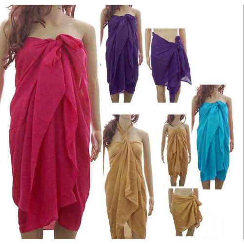 PLAIN LARGE SARONG BEACH POOL UP SWIMWEAR WRAP PAREO FREE S