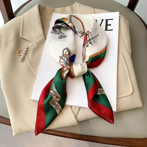Luxury Brand Silk Satin Head Scarf For Women Animal Animal K