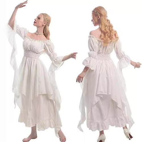 Halloween cosplay revival dress万圣节连衣裙捆绑束腰宫廷风长