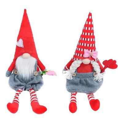 Valentines Day Gnomes Decor Sitting Long-legged for Doll
