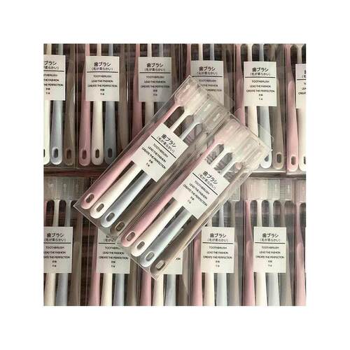 Macaron toothbrushes 4 toothbrushes with bamboo charcoal牙刷