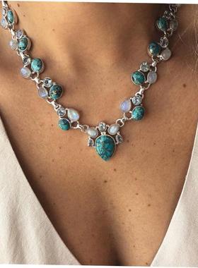 Ethnic Style choker Fashion Boho Flower Necklace波西米亚项炼