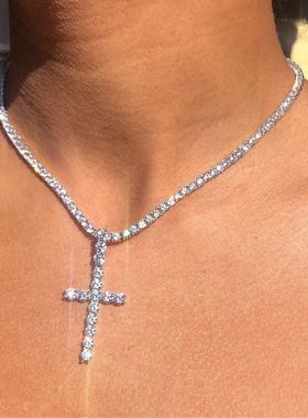 Cross necklace十字项炼满钻吊坠满钻盒子炼项炼闪闪发亮jewelry