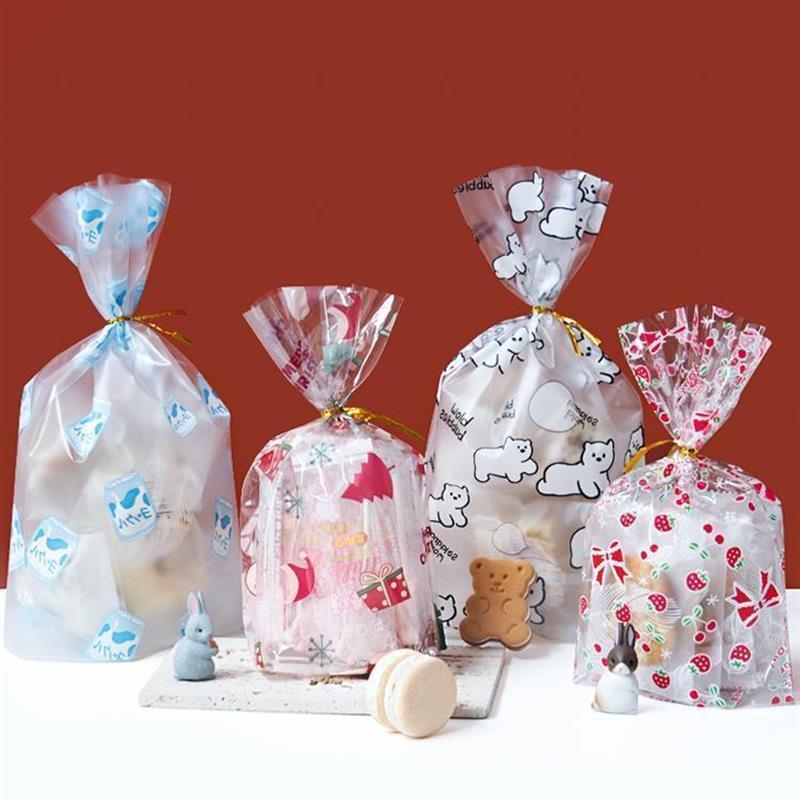 10/20pcs Printed Gift Bags Polka Dots Plastic Candy Bag Chil