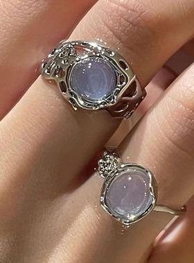 Vintage rings for women 覆古戒指小众设计轻奢开 口可调节食指