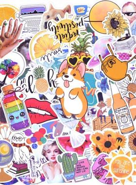 50PCS Cool Summer Vsco Stickers Pack Pink Girl Anime Stiker