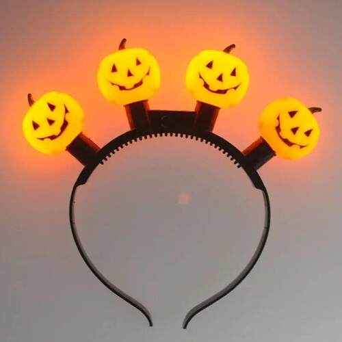5pcHalloween Glowing Pumpkin Headband Ghost Festival Pumpkin