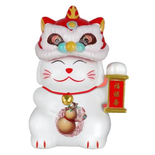 Lucky Cats Decoration Cute White Beckoning Cat Welcoming Cat