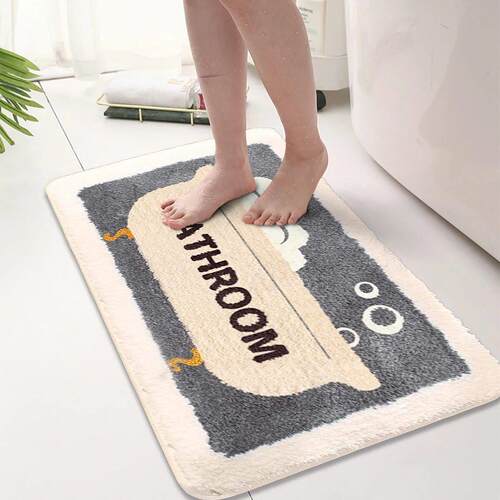 Thickened cute imitation cashmere anti-slip mat bathroom toi