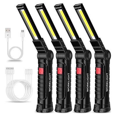 COB LED Folding Flashlight Portable Magnetic Work Light Lant