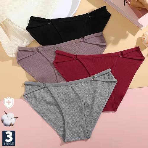 3PCS/SET Women Cotton Panties Women Sexy Low Rise Briefs内裤