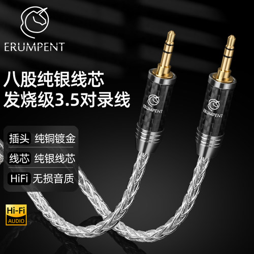 ERUMPENT纯银3.5音频线连接电脑