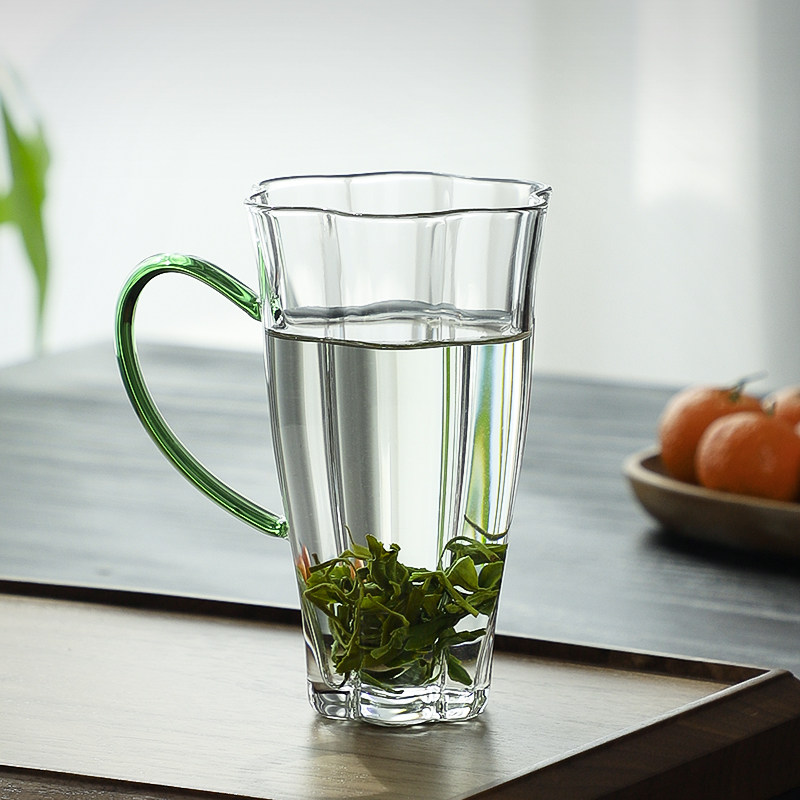 高颜值加厚耐高温高硼硅玻璃高透明高端绿茶杯子专用花茶杯泡茶杯图片