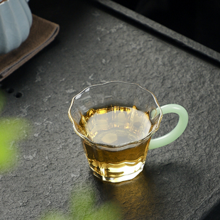 耐高温高硼硅带把玻璃杯喝茶小茶杯功夫品茶杯茶具小杯子品茗杯