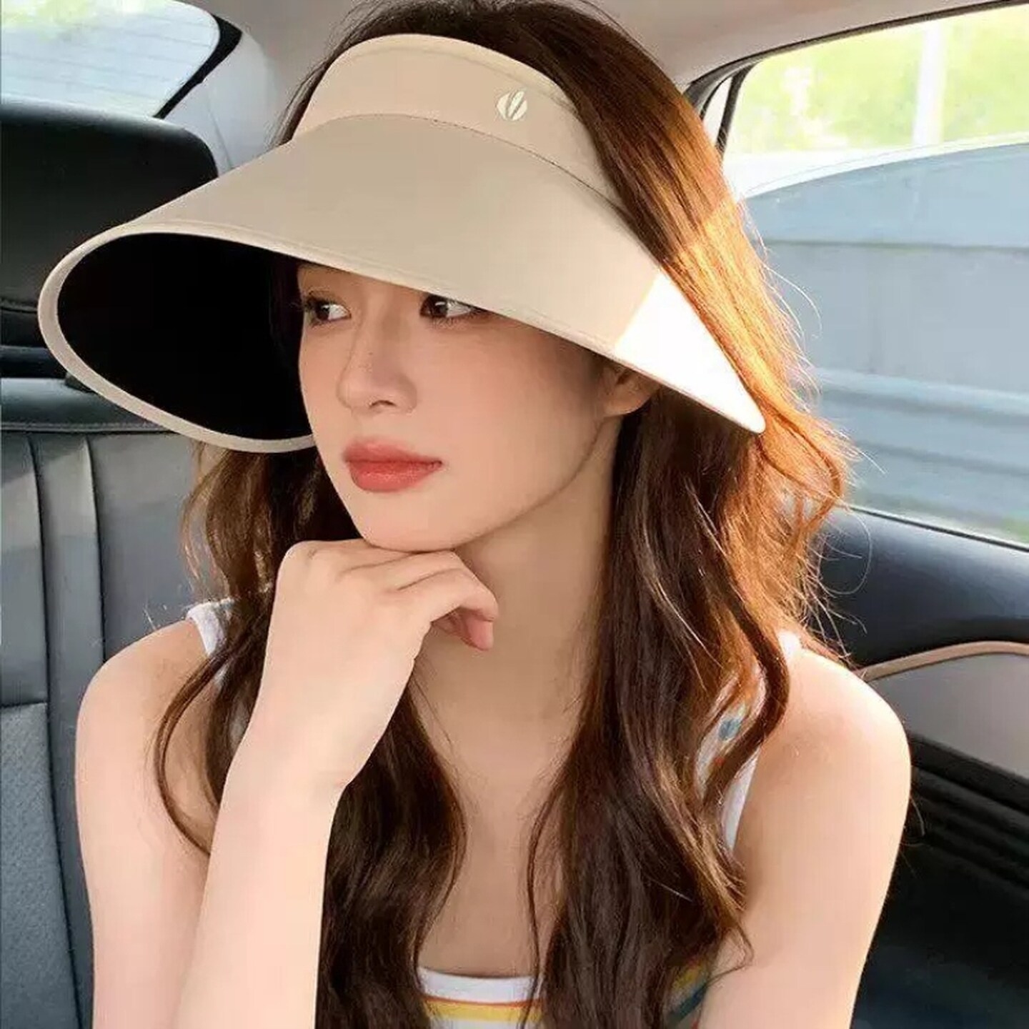 丝绒黑胶超大帽檐防晒帽子女夏天环绕式防紫外线太阳帽空顶遮阳帽