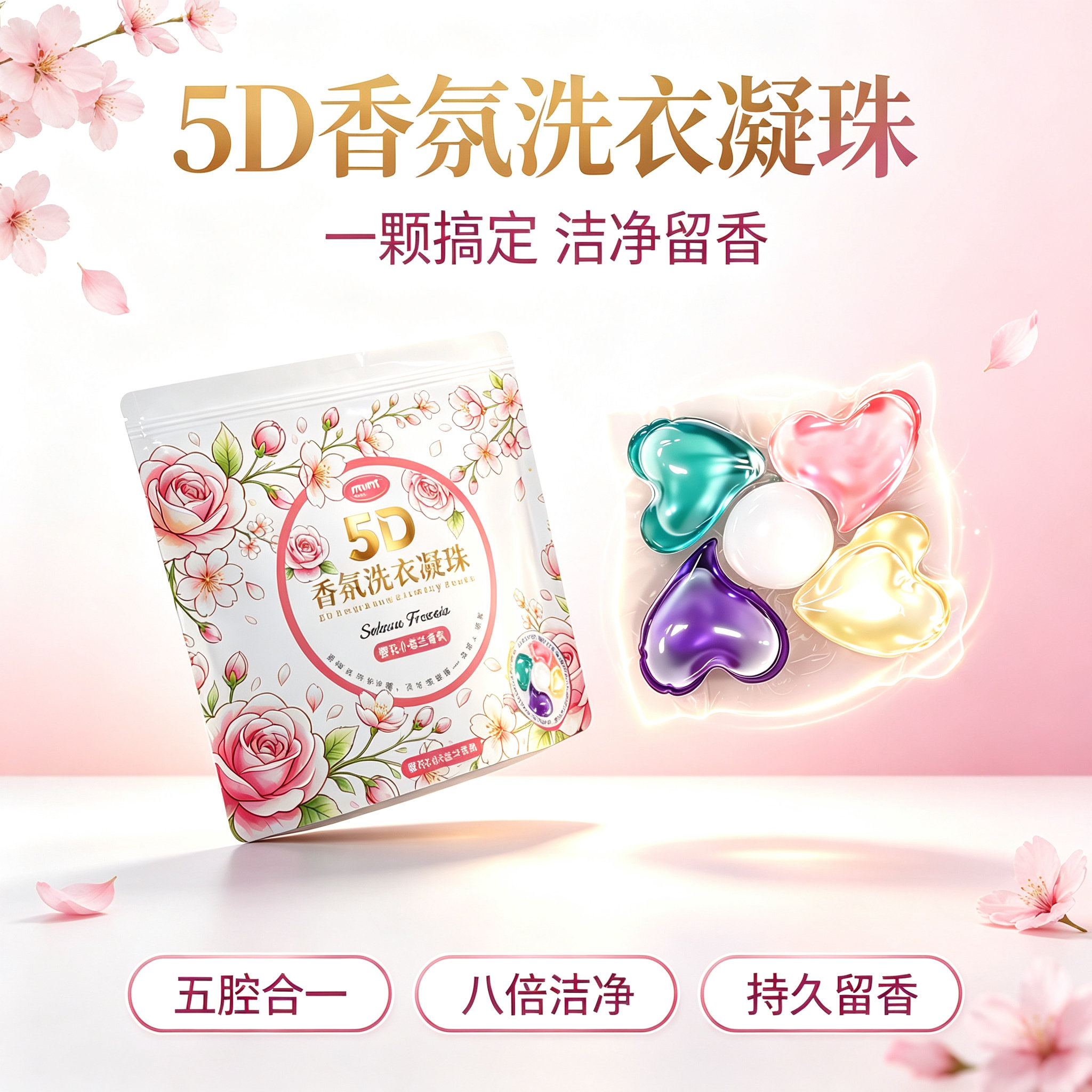 狮露洁5D香氛洗衣凝珠五脏合一八倍洁净持久留香30颗装