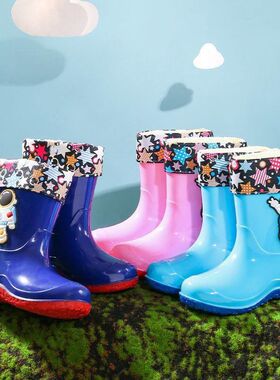 2025新款卡通防水儿童加棉雨靴学童鞋2-15岁大童中童保暖雨鞋特卖
