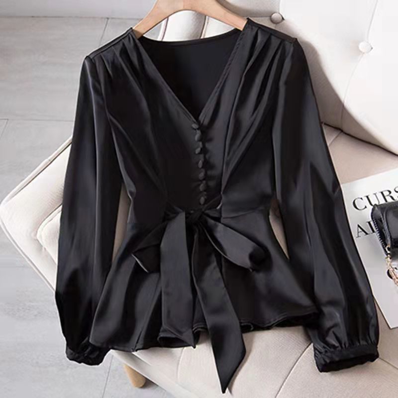 法式胖mm显瘦大码女衬衫早春上衣