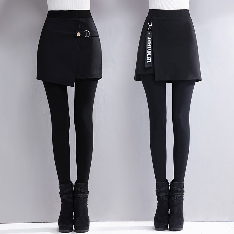 假两件打底裤女秋冬裙裤一体袜裤