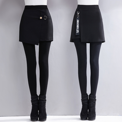 假两件打底裤女秋冬裙裤一体袜裤