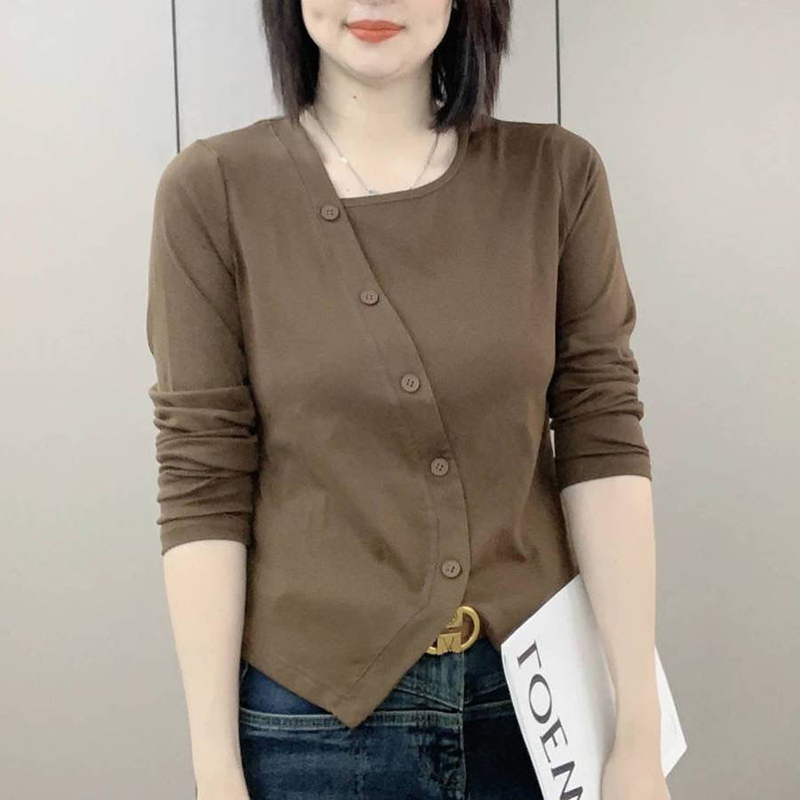 韩版长袖t恤女显瘦衬衫秋冬上衣