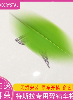 适用特斯拉modely焕新3钻石车标贴黑化紫色方向盘装饰尾门字母贴