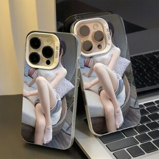 惬意丝袜女孩适用vivoS50Promini手机壳S30s20s19s18s17s16s15彩银磨砂X300X200SX100Ultra学生X90X80X70X60t