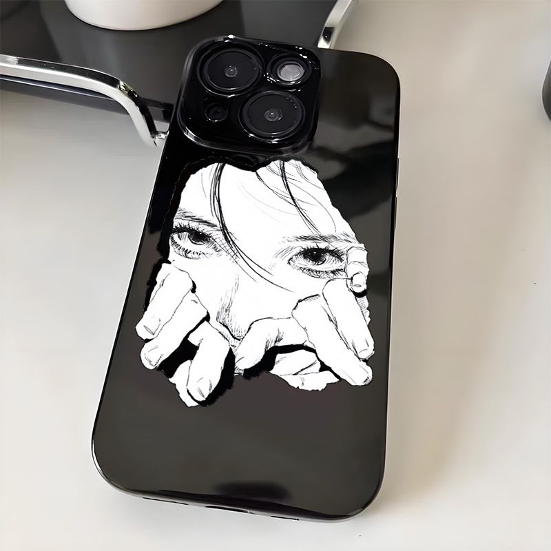 创意露脸女孩适用真我GTNeo3/Neo2T手机壳realme10/12Pro+黑色V5V11V13V15V20V23V25V30t学生Q2Q3iQ5狂欢版