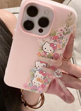 可爱花丛Kitty猫适用一加ACE6T手机壳ACE5Ultra至尊版双层二合一OnePlus13T/1211R少女生1+ACE5竞速版保护套