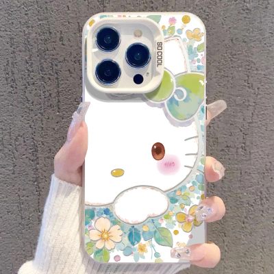清新花朵猫咪适用iPhone17Air/16Promax手机壳彩银磨砂苹果1213mini/1415Plus学生XRXS高级感SE3代6s/78Plus
