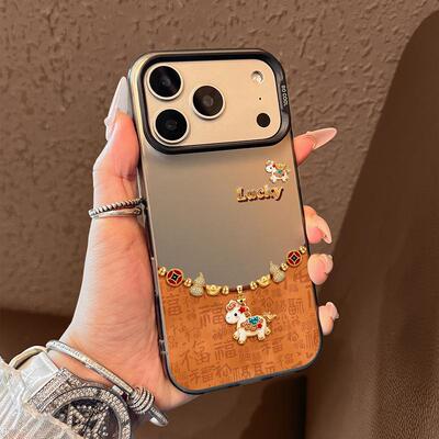 百福吊坠小马适用真我GTNeo7Turbo手机壳GTNeo5/Neo6SE彩银磨砂Realme151413Pro+高级感学生V70V60V50V25V13