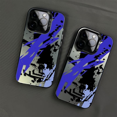 潮款撞色泼墨适用小米17/1514Ultra手机壳civi3彩银磨砂Turbo4Pro红米K90K80至尊版K70k60男女note15Pro+1413