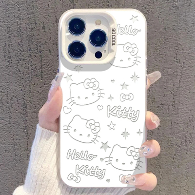 可爱Kitty猫适用iPhone17Air/16Promax手机壳彩银磨砂苹果111213mini/1415Plus学生XRXS高级感SE3代6s/78Plus