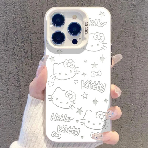 可爱凯蒂猫适用iPhone17Air/16Promax手机壳彩银磨砂苹果111213mini/1415Plus学生XRXS高级感SE3代6s/78Plus