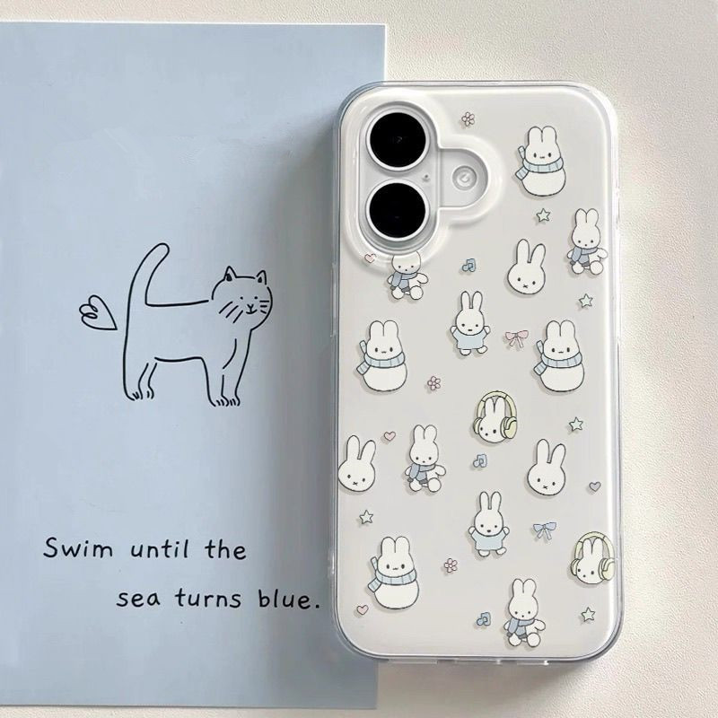 围巾米菲兔适用荣耀GT畅玩60Plus手机壳40030020010090807060白底Play9T魔术Magic8Pro少女生x70ix30x40x50i+