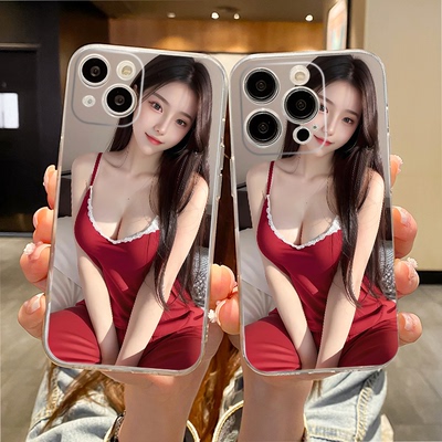 网红性感美女适用真我Neo7Turbo手机壳GT8Pro透明Realme1513Pro+V11V13V25V30tV50sV60SV70学生Q3iQ5狂欢版