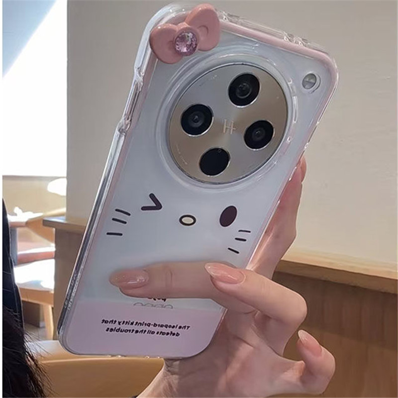 粉色Kitty猫蝴蝶结适用iQOOZ10Turbo+Z9Z8xZ7Z6手机壳透明可放卡片iQOONeo10Pro+987竞速版6SE少女iQOOU3xU5e