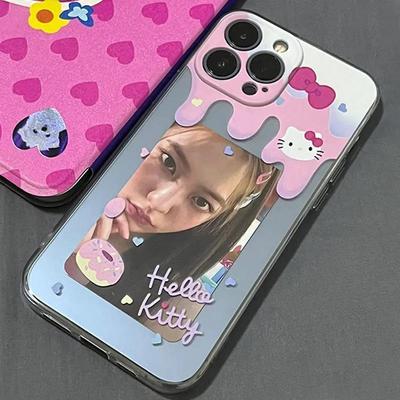 甜甜圈kitty猫适用小米15/14Ultra手机壳可放照片civi3透明Turbo4Pro红米K80K70至尊K60女note14pro+1312Tpro