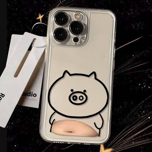 肚子奇魔小猪适用真我GTNeo3/Neo2T手机壳realme1012Pro+透明V11V13V20V15V25V30tV50sV60学生Q3iQ5狂欢版