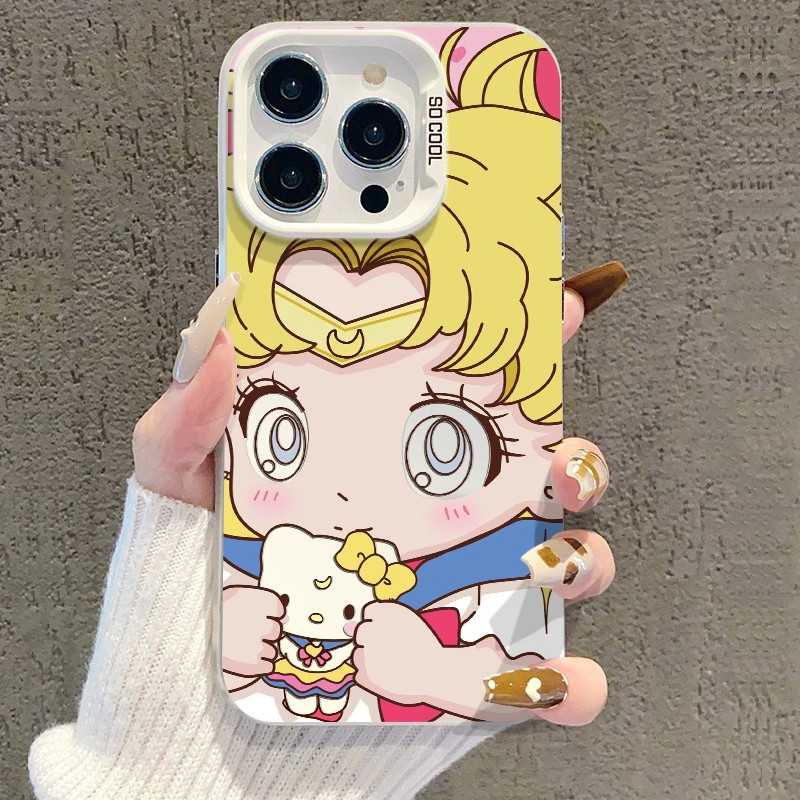 Q版卡通美少女适用OPPOReno16手机壳K15Pro+K12sK13Turbo彩银磨砂FindX9X8S+A6sPro学生A3A5活力版A58A96A97图片