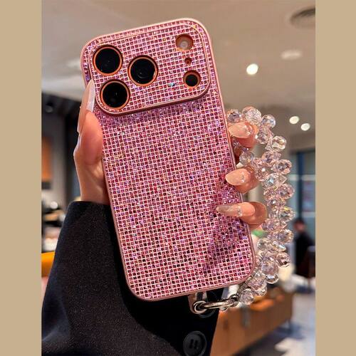 高级感粉色闪钻格适用vivoY500Pro手机壳Y300iy200Ty100i软边y78my76sy53sy52sy37y35y31s标准版少女学生