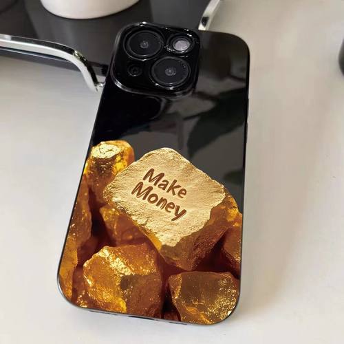 创意黄金石块适用真我GTNeo3/Neo2T手机壳realme1012Pro+黑色V11V13V15V20V23V25V30t男女学生Q2Q3iQ5狂欢版