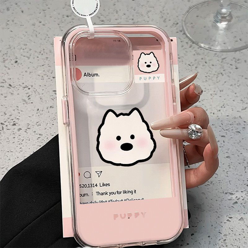 可爱粉西高地小狗适用vivoS30Promini手机壳s20s19s18s17s16s15e透明二合一T1x可放卡片女x200Sx100x90x80x70