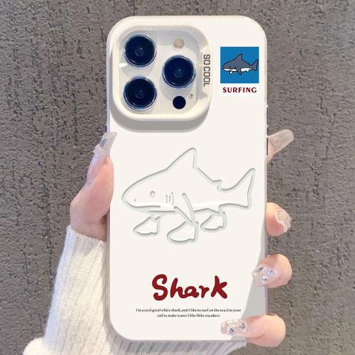 shartk可爱鲨鱼适用vivoY600Pro手机壳Y500i彩银磨砂Y300Ty200y100i长续航版y93sy78+y76sy70sy53sy37Cy36m