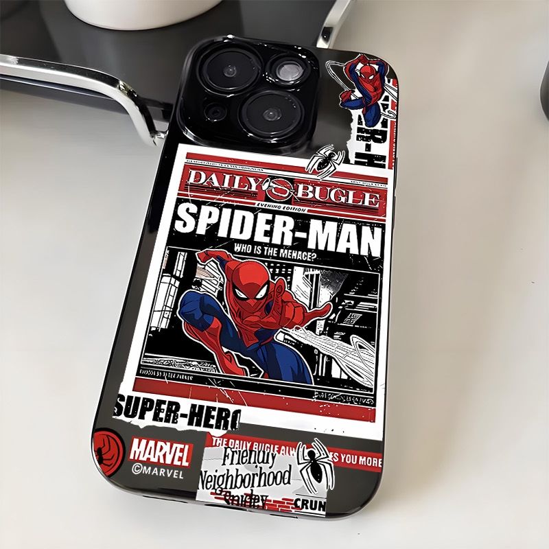 漫画卡通蜘蛛侠适用iQOOZ10TurboZ9Z8Z7Z6手机壳黑色iQOONeo9SPro+87竞速版65se爱酷iQOO131211学生U1xU3U5e