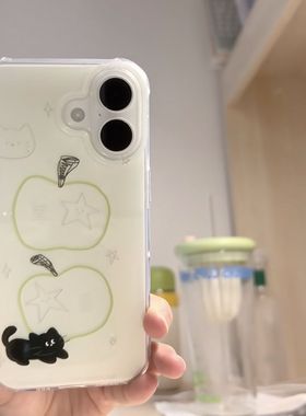 青苹果黑猫适用vivoS30Promini手机壳S20s19s18s17ts16s15s12s10Pro白底X300X200SX100X90SX80X70X60少女T1x