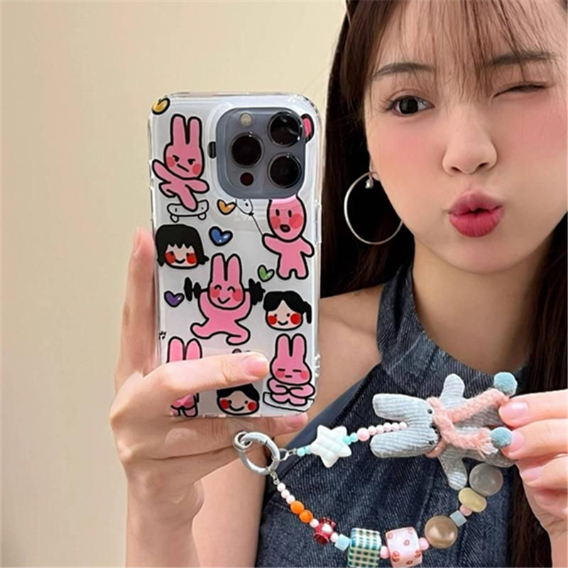 可爱举重兔子女孩适用iQOOZ9Turbo+Z8x手机壳iQOONeo9SPro+87竞速版65SE白底爱酷iQOO131211s学生iQOOU3xU5e