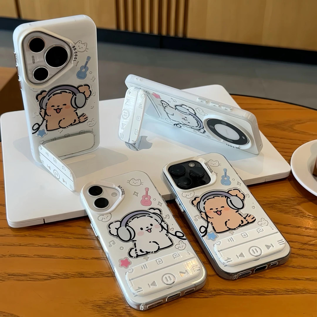 耳机小狗支架适用GT8真我Neo7Turbo手机壳GTNeo5/Neo6SE彩银磨砂Realme151413Pro+学生高级感V70sV60V50V25